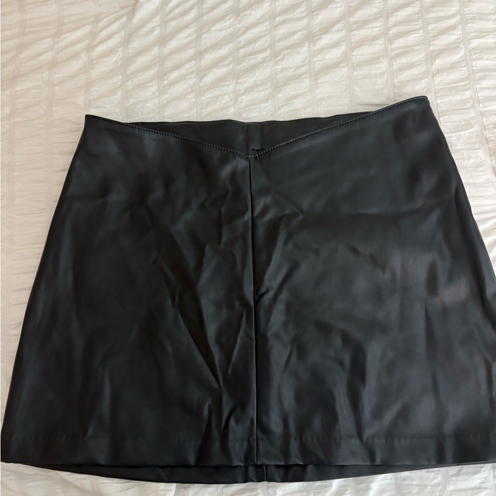 Black Faux Leather Mini Skirt